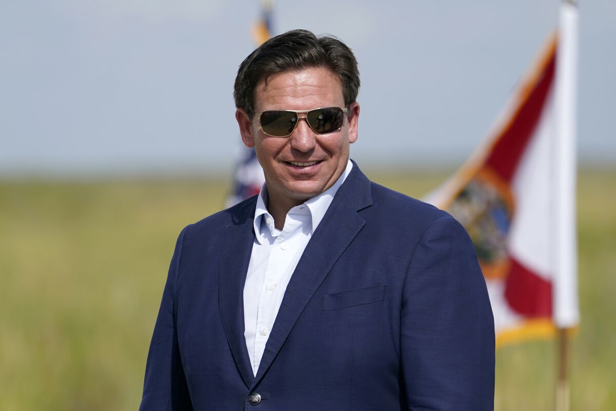 Florida Gov. Ron DeSantis attends a media event regarding the 2022 Florida Python Challenge, Thursday, June 16, 2022, in Miami. Florida is the only state that hasn't preordered COVID-19 vaccines for toddlers in anticipation of their final approval by the federal government. DeSantis said Thursday that his administration won't facilitate their distribution, though he said they'll be available to those who want them. (AP Photo/Lynne Sladky)