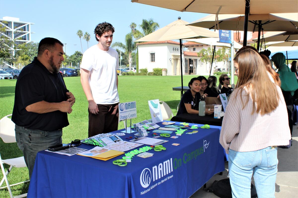 The National Alliance on Mental Health participated in a Wellness Fair Wednesday at Costa Mesa's Vanguard University.