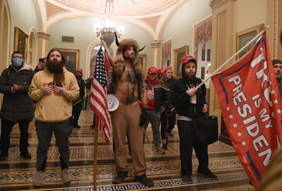 Supporters of President Trump enter the U.S. Capitol