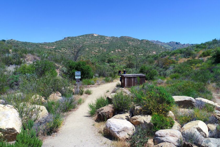 Precautions should be taken on hot days when out hiking trails like this one at Blue Sky Ecological Reserve in Poway .