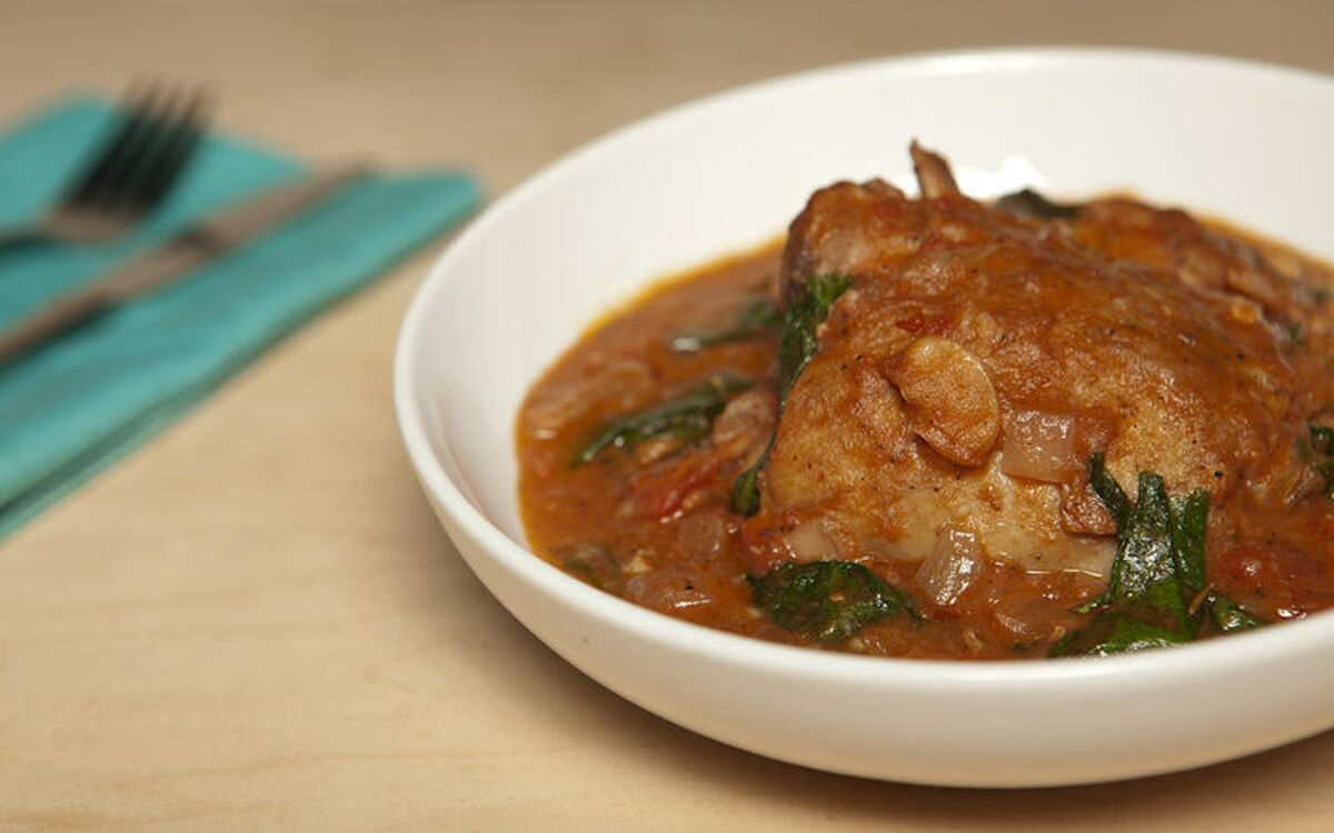 Rich and full of flavor. Recipe: Tuscan chicken stew