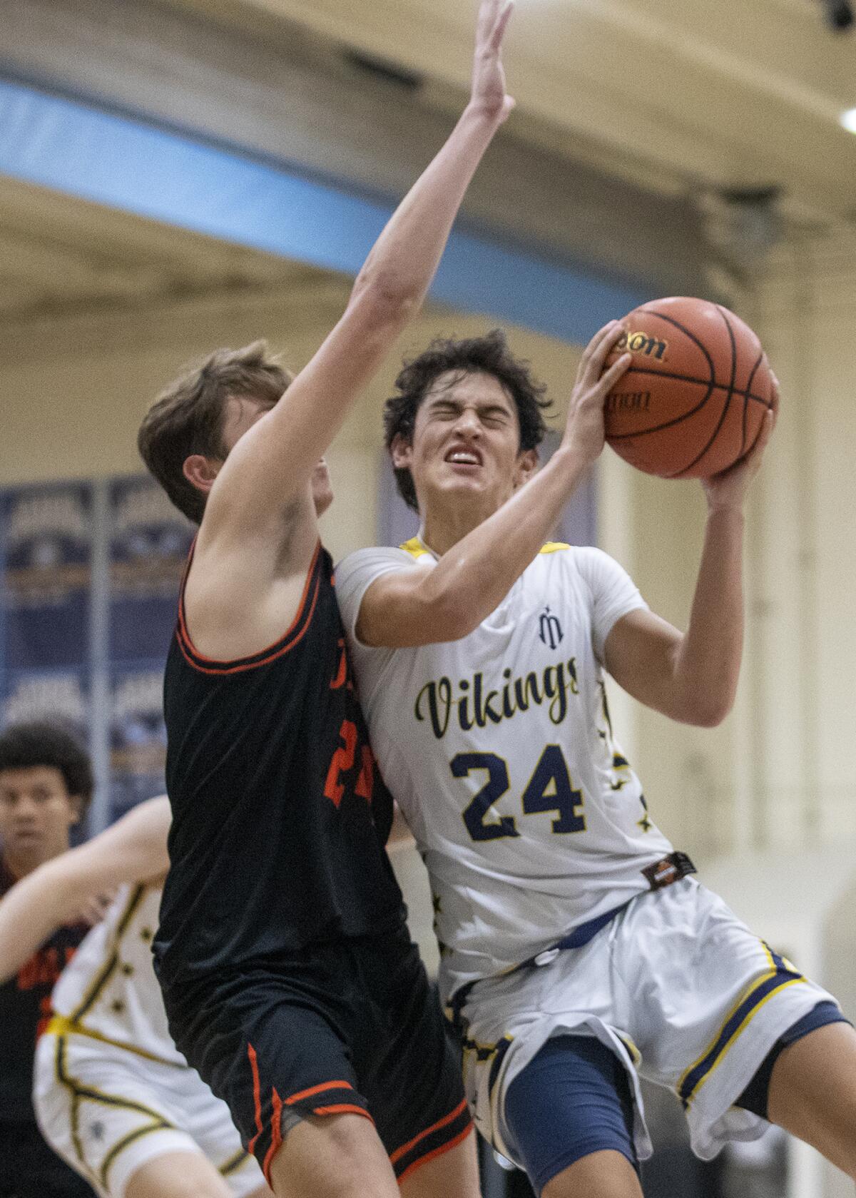 Marina's Bohdi Armstrong, seen against Huntington Beach on Jan. 14, had a team-high 18 points for the Vikings Wednesday.
