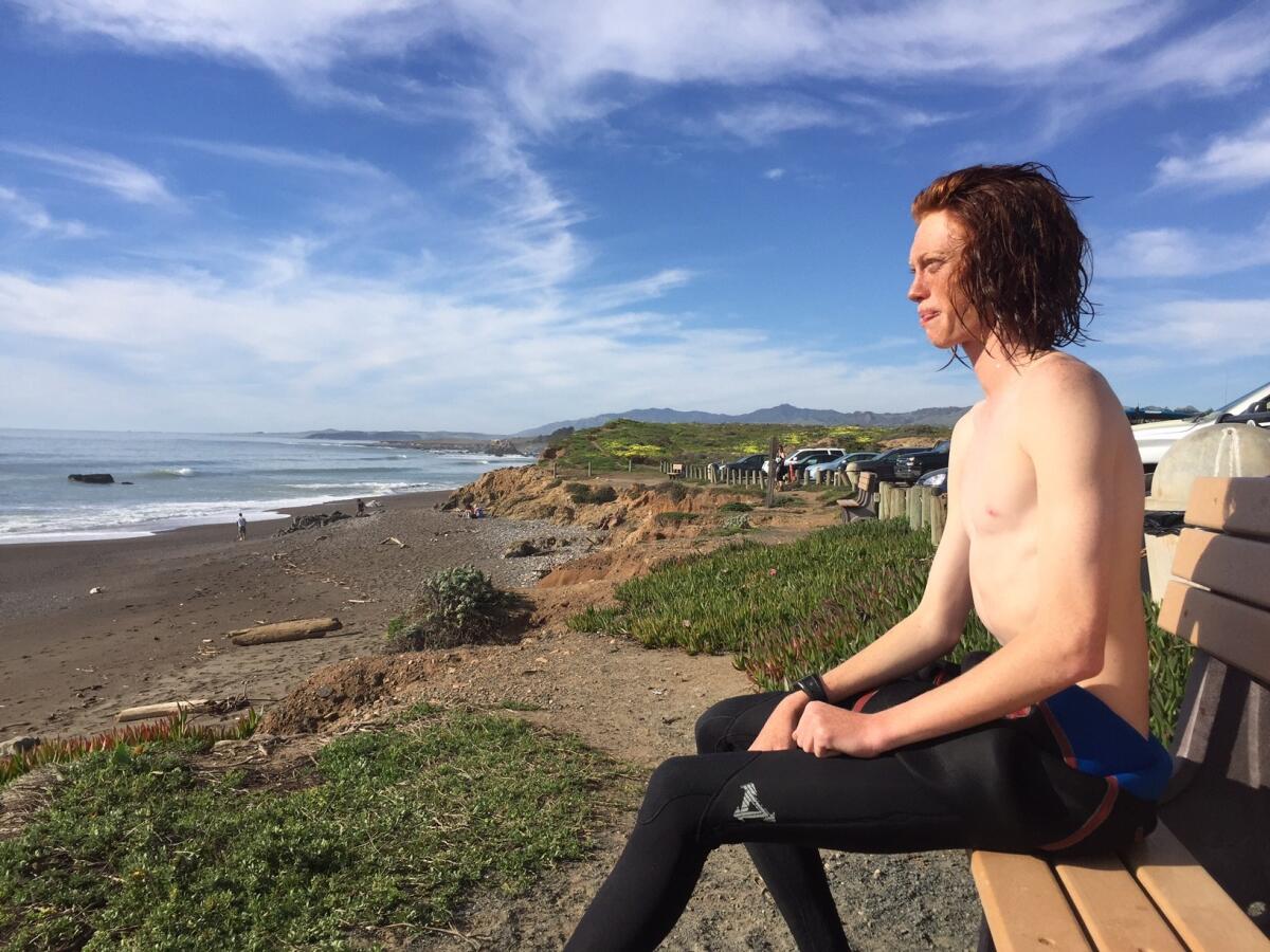 Surfer Liam Taylor, 17, wants the beaches near San Simeon protected.
