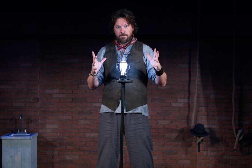 Richard Baird performing in “An Iliad” film for North Coast Repertory Theatre.