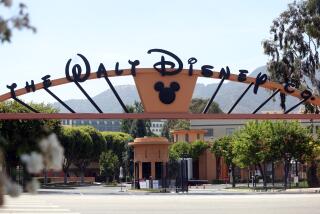 LOS ANGELES, CA - JUNE 02: The entrance to Walt Disney Co. is seen from West Alameda Ave. in Burbank on Wednesday, June 2, 2021 in Los Angeles, CA. This is their corporate headquarters building. (Dania Maxwell / Los Angeles Times)