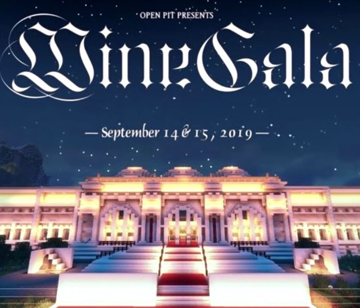 Flyer for Open Pit's Mine Gala virtual music festival.