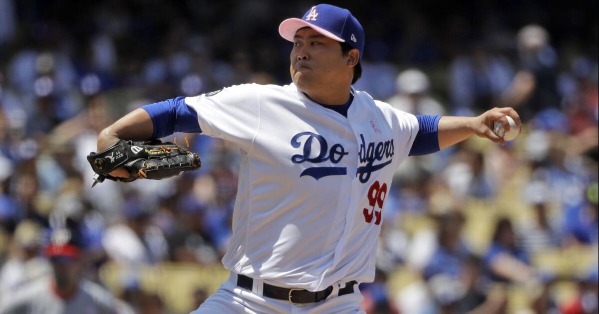 Hyun-Jin Ryu misses no-hitter, but Dodgers prevail over Nationals - Los  Angeles Times