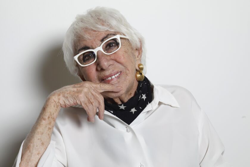 CENTURY CITY, CA - OCTOBER 24, 2019 - - Italian director Lina Wertmüller, 91, who became the first woman ever nominated for a directing Oscar in 1977 for, "Seven Beauties,” will be receiving an honorary Oscar at this year's upcoming Governors Awards on Oct. 27. Wertmüller also directed the films, “Love and Anarchy,” “Swept Away,” and “The Seduction of Mimi.” She was photographed in Century City on October 24, 2019. (Genaro Molina / Los Angeles Times)