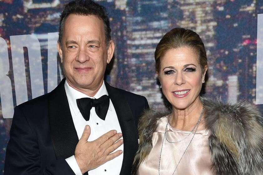 Tom Hanks and Rita Wilson attend the "Saturday Night Live" 40th anniversary event Feb. 15.
