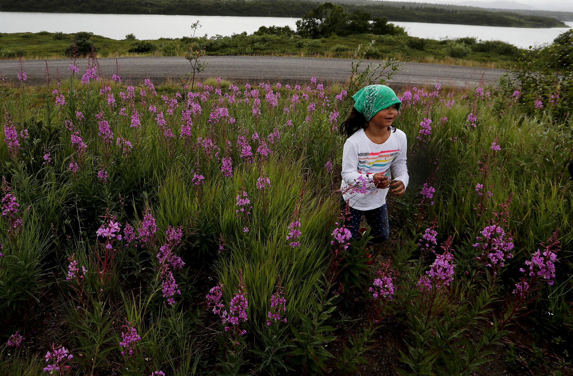 A child plays in Newhalen, Alaska, a village near the proposed Pebble Mine.