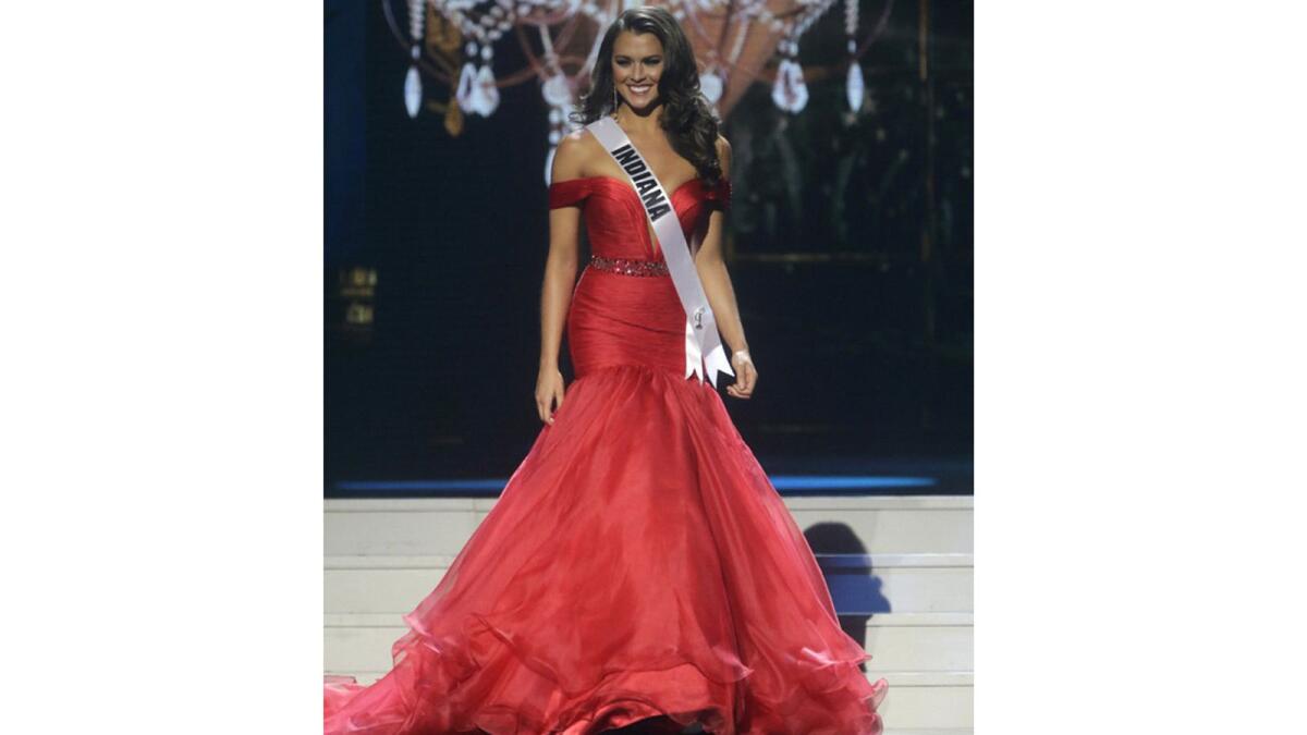 Mekayla Diehl participates in the evening gown competition of Miss USA 2014.