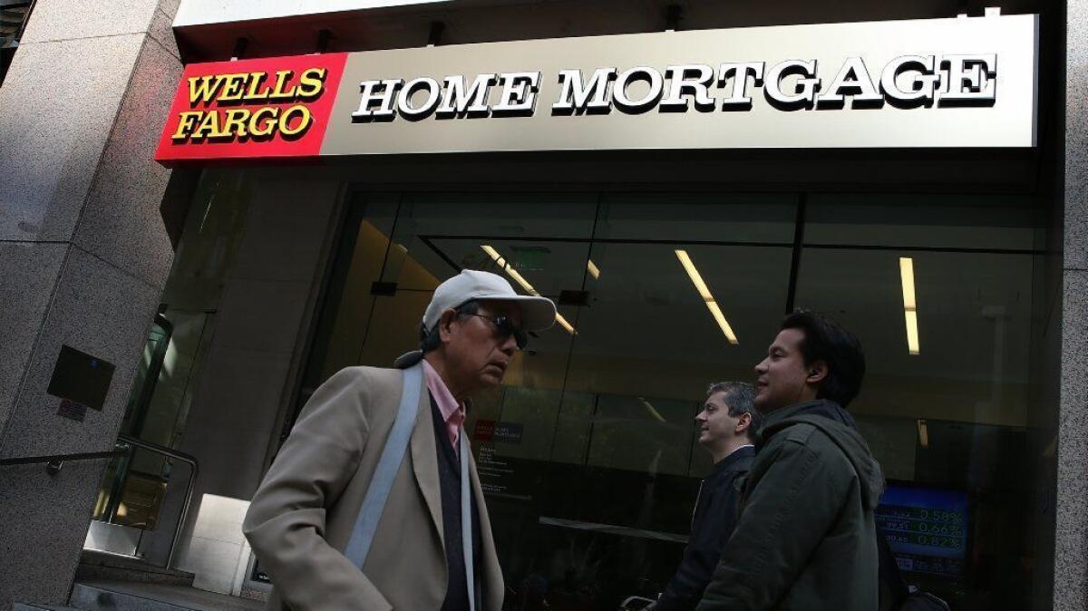 A Wells Fargo home mortgage office in San Francisco on Oct. 11, 2013.