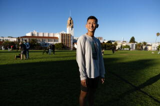 Kai Saetern poses in Dolores Park