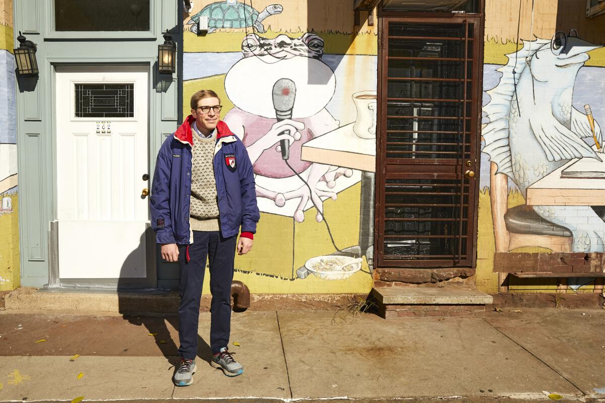 Joe Pera in the Gowanus neighborhood of Brooklyn, N.Y.