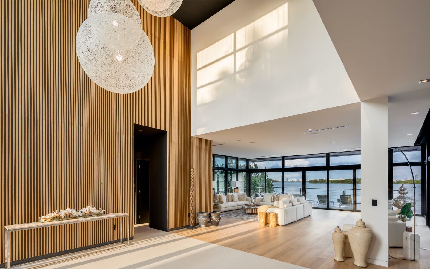 The two-story foyer.