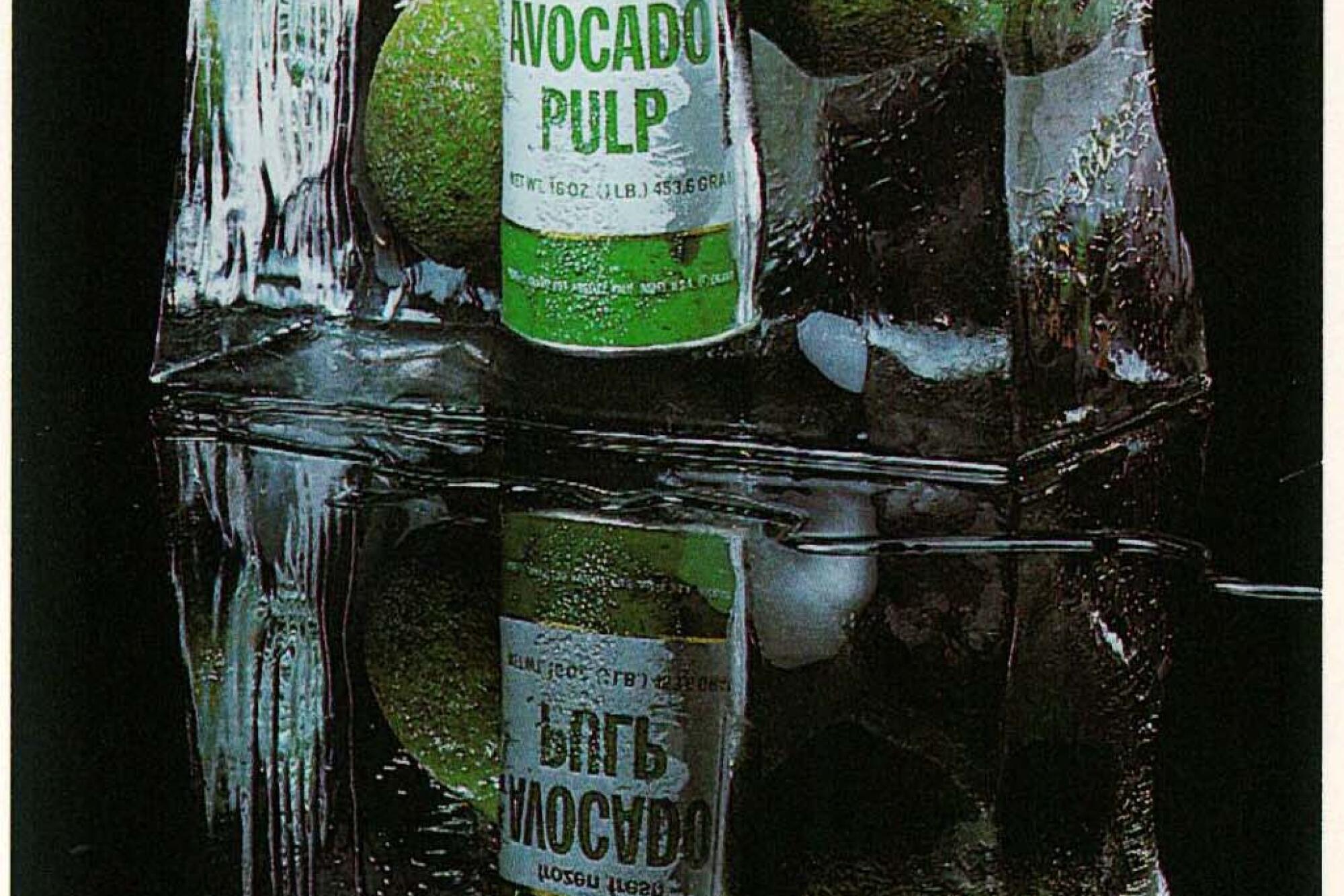Imagen de mercadotecnia de Calavo de 1980 para pulpa de aguacate congelada.