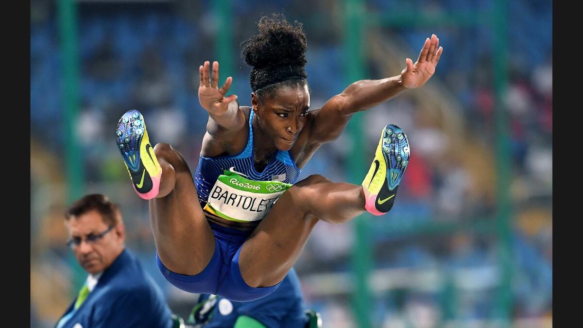 American long jumper Tianna Bartoletta captures the gold medal on Wednesday.