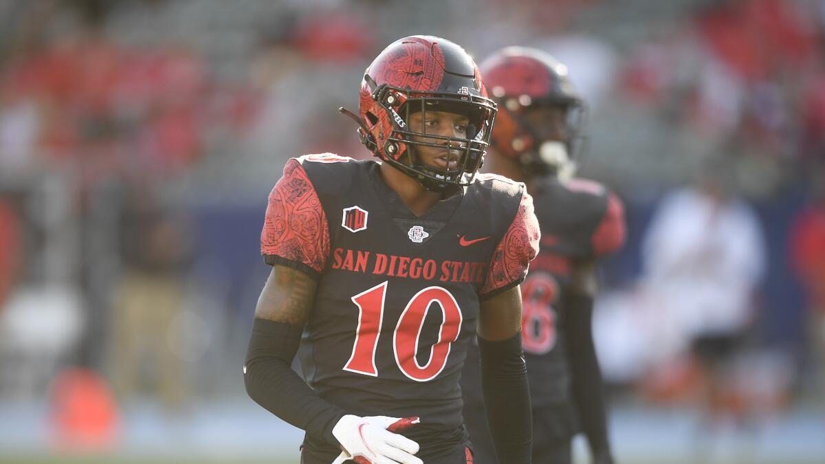 San Diego State's Noah Tumblin has moved into a prominent role at cornerback this season.