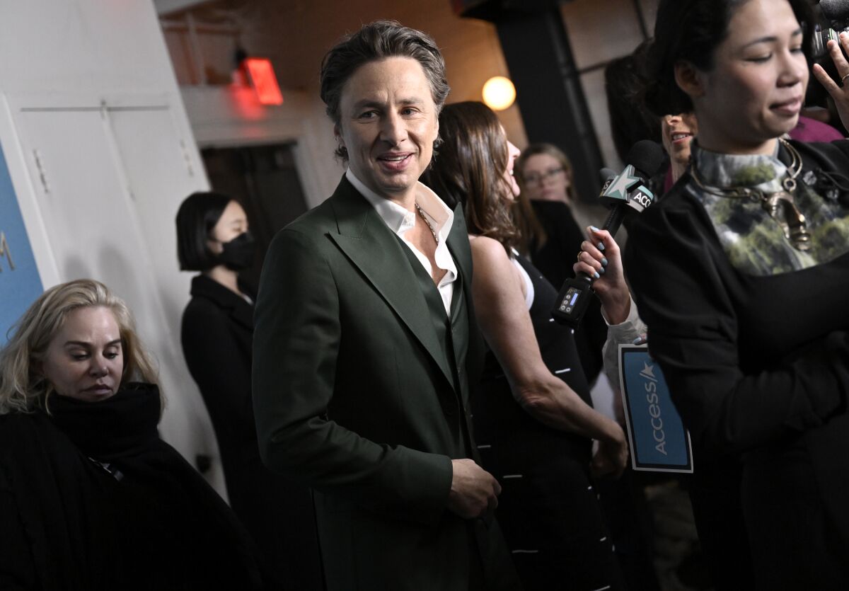 Zach Braff attends a special screening of "A Good Person" at Metrograph on Monday, March 20, 2023, in New York. (Photo by Evan Agostini/Invision/AP)