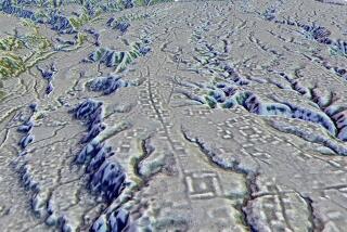 This LIDAR image provided by researchers in January 2024 shows complexes of rectangular platforms arranged around low squares and distributed along wide dug streets at the Kunguints site, Upano Valley in Ecuador. Archeologists have uncovered a cluster of lost cities in the Amazon rainforest that was home to at least 10,000 farmers around 2,000 years ago, according to a paper published Thursday, Jan. 11, 2024, in the journal Science. (Antoine Dorison, Stéphen Rostain via AP)