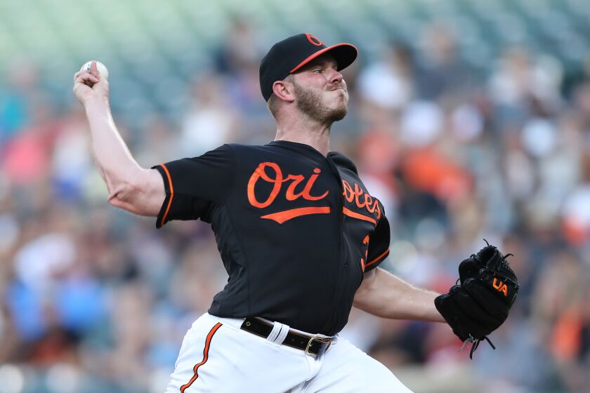 BALTIMORE, MARYLAND - JULY 12: Starting pitcher Dylan Bundy #37 of the Baltimore Orioles works the first inning against the Tampa Bay Rays at Oriole Park at Camden Yards on July 12, 2019 in Baltimore, Maryland. (Photo by Patrick Smith/Getty Images)