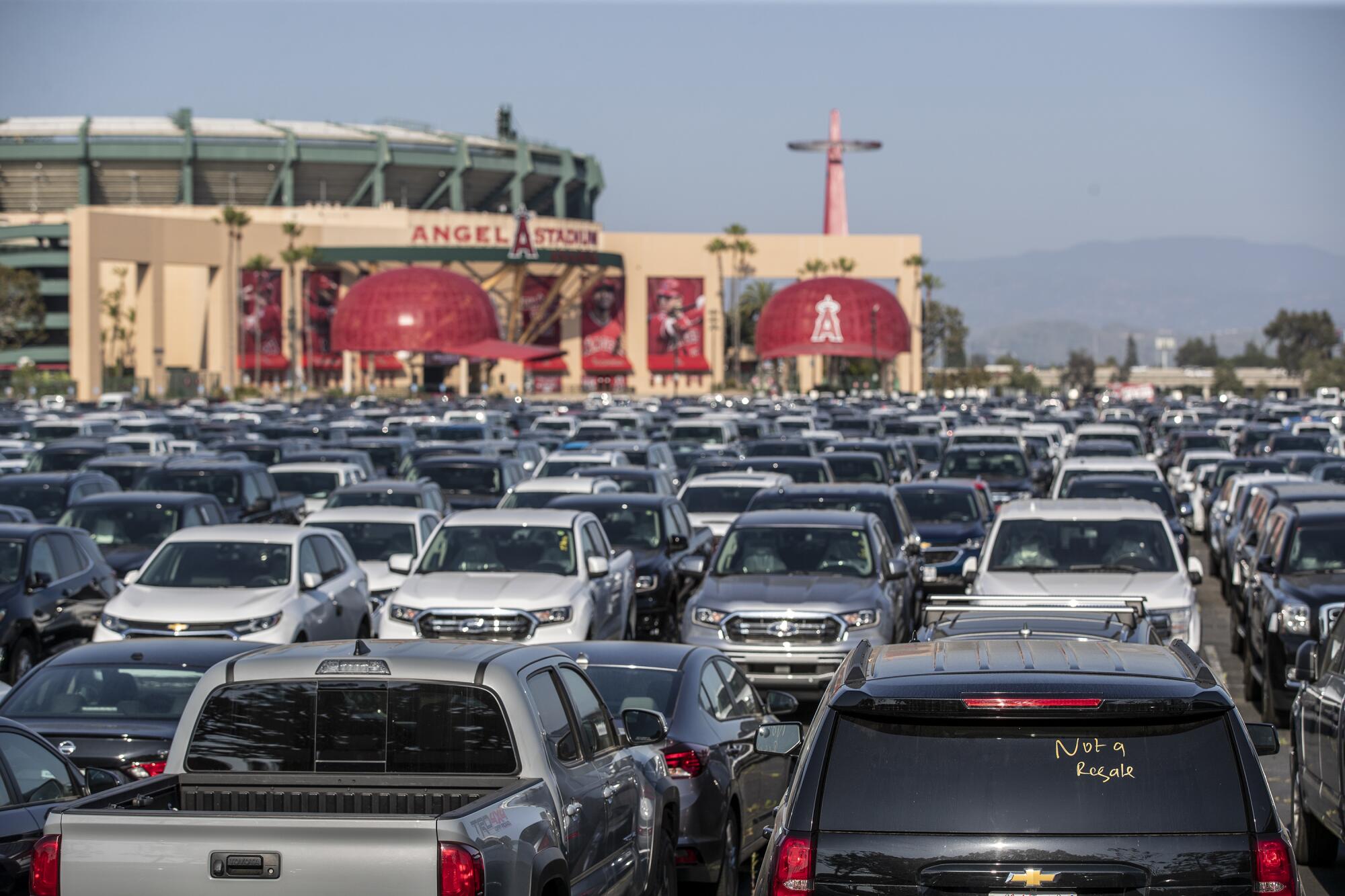 Rental vehicles are stored at Angel Stadium of Anaheim. 