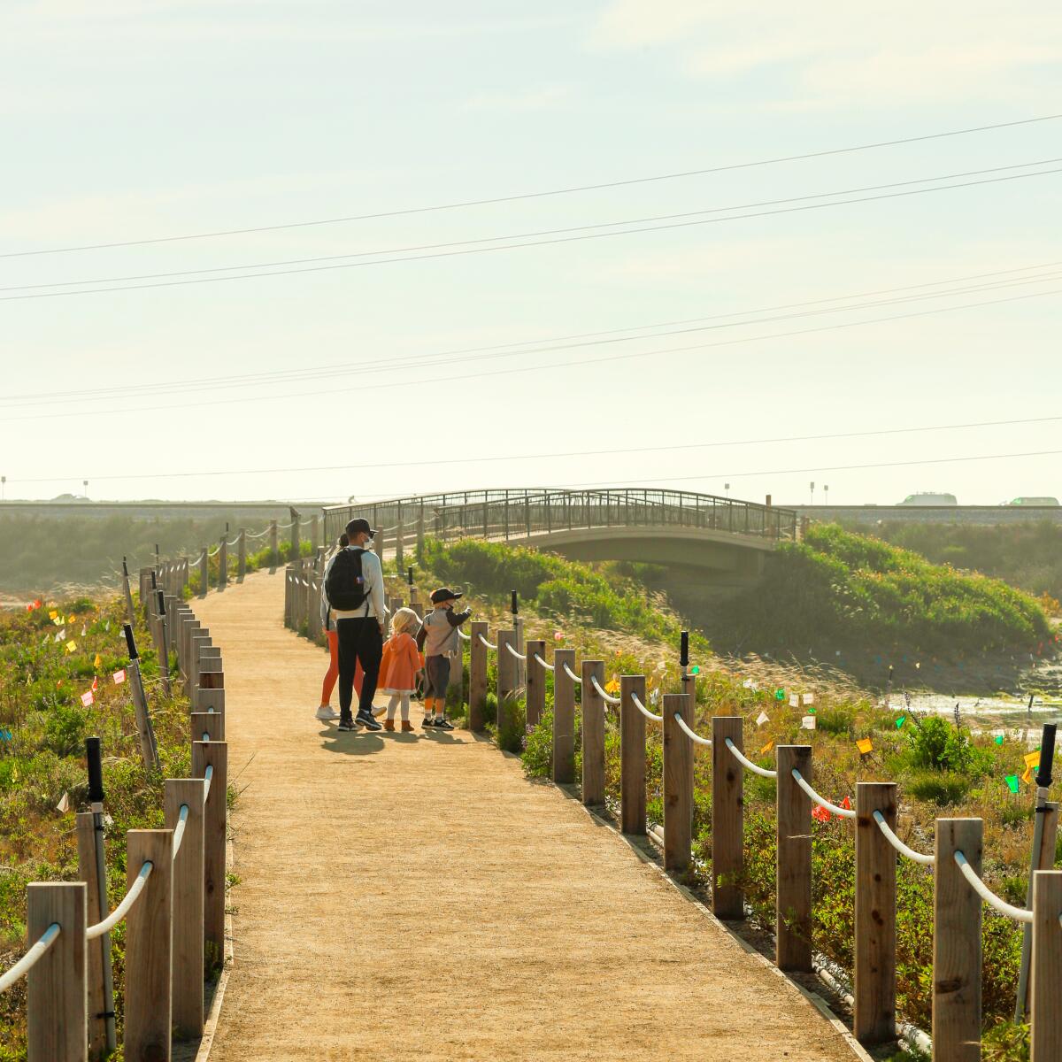 A new bridge connects Solana Beach and Cardiff-by-the-Sea over the San Elijo Lagoon.