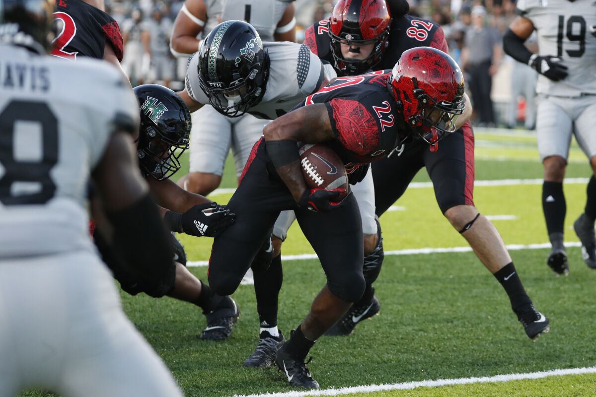 San Diego State running back Greg Bell has gone four games without a 100-yard performance after having four in five weeks.
