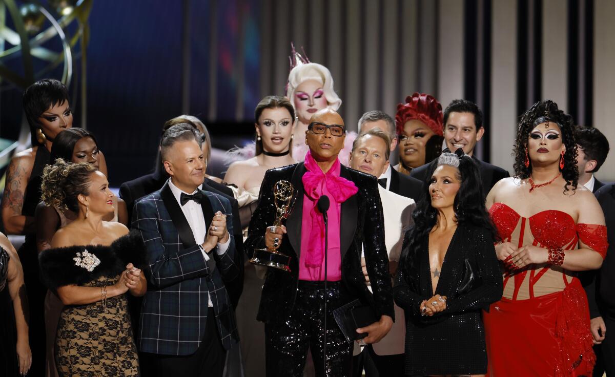 RuPaul accepts the reality competition series Emmy for "RuPaul's Drag Race."