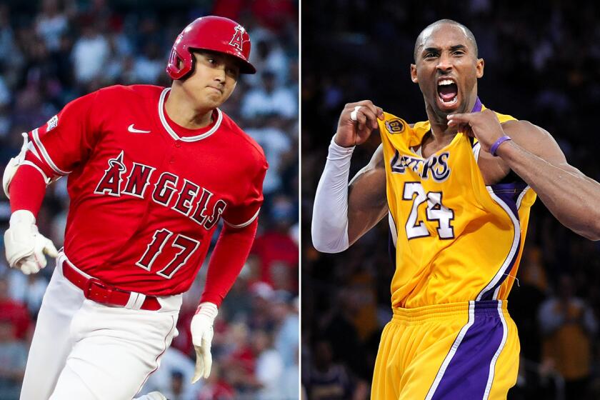 Shohei Ohtani and Kobe Bryant side by side.