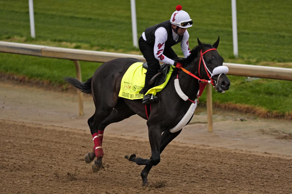 Kentucky Derby entrant Grand Mo the First works out at Churchill Downs