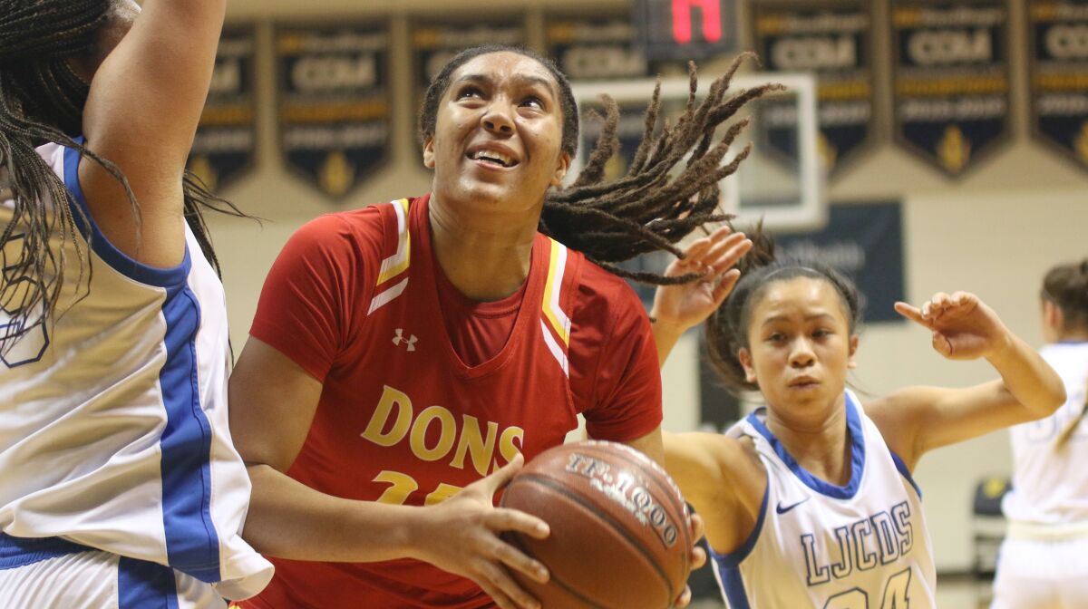 Isuneh ("Ice") Brady topped Cathedral Catholic in points and rebounds.