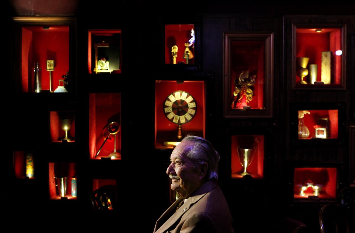 Milton Larsen, co-founder of the Magic Castle in Hollywood, is photographed in 2012. 