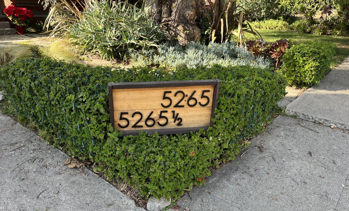 House numbers are presented in a chic font.