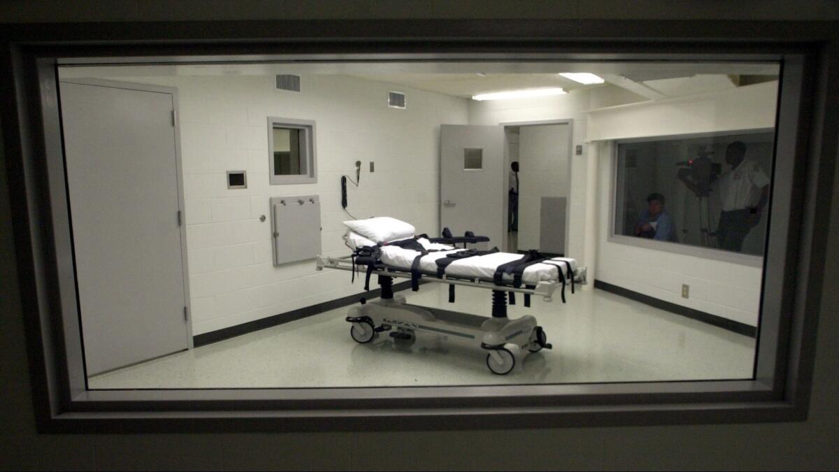 Alabama's lethal injection chamber at Holman Correctional Facility in Atmore, Ala., is pictured in this Oct. 7, 2002 photo.