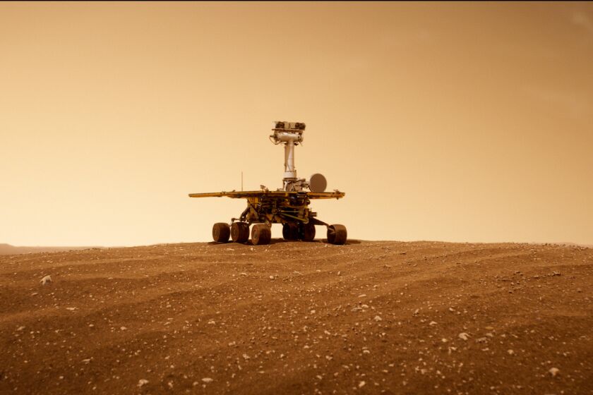 A robotic rover in the documentary "Good Night Oppy."