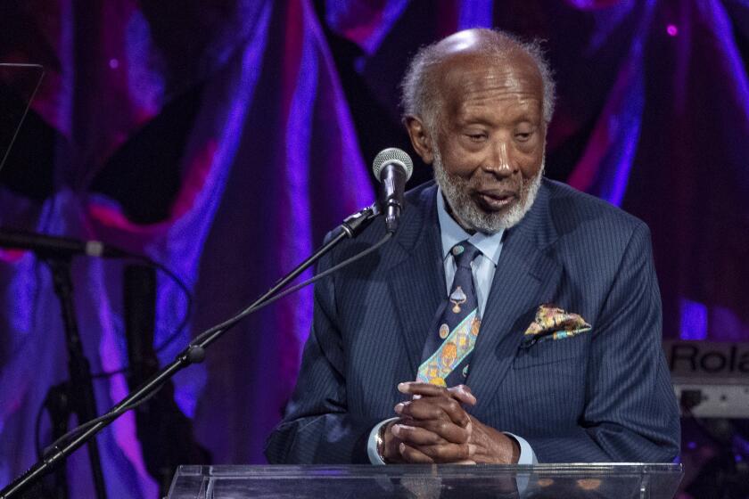  Music Executive Clarence Avant accepts the Industry Icon award during the Clive Davis Pre-Grammy Gala