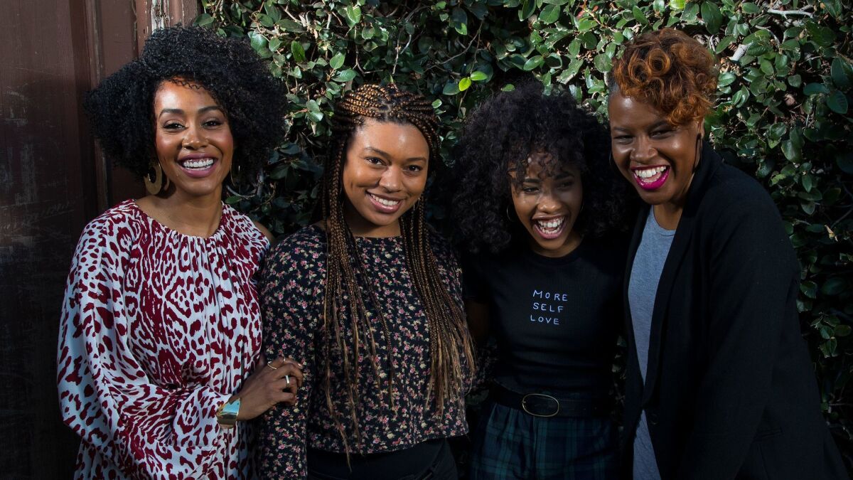 Actress Simone Missick, from left, director Nijla Mu'min, actress Zoe Renee and producer Avril Z. Speaks are all part of the new movie "Jinn," which is competing in the SXSW Film Festival.
