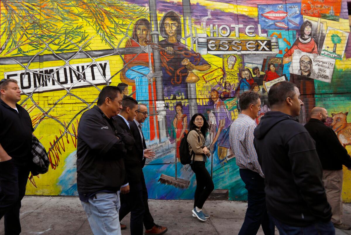 Participants in the program take a guided tour of the Tenderloin in San Francisco.