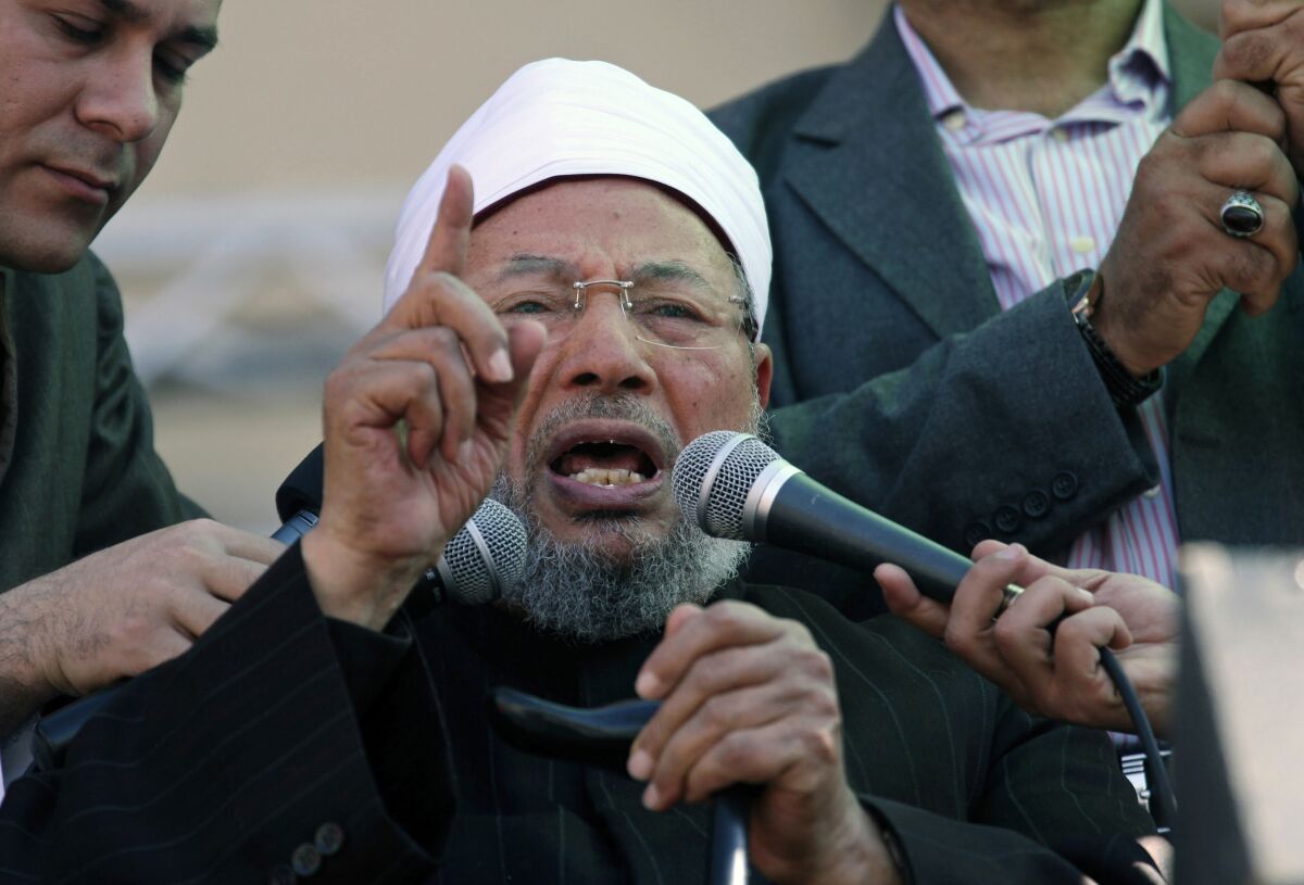 Egyptian Cleric Revered By Muslim Brotherhood Dies At 96 Los Angeles Times