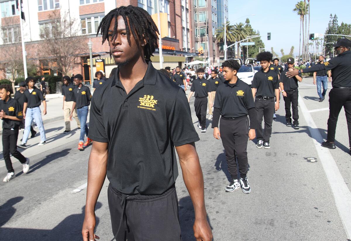 Members of 100 Black Men of Orange County, Inc. at the Black History Parade.