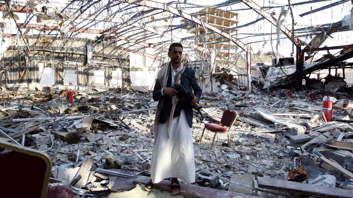 A Saudi-led military coalition said one of its jets carried out a strike against a funeral hall in Yemen's capital, Sana, that killed more than 140 people in October.