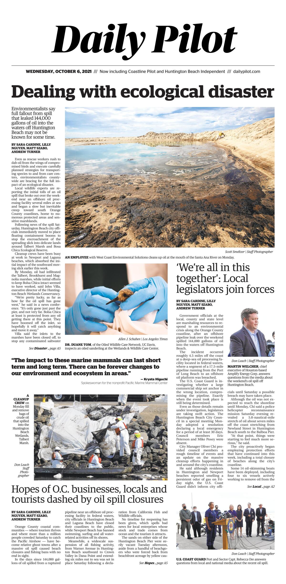 Oct. 6 2021 Daily Pilot cover