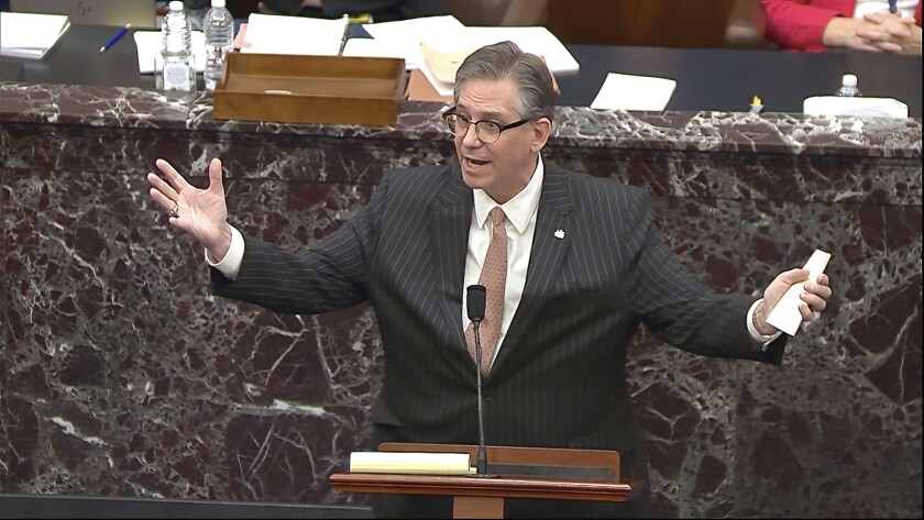 Bruce Castor speaks in the Senate chamber