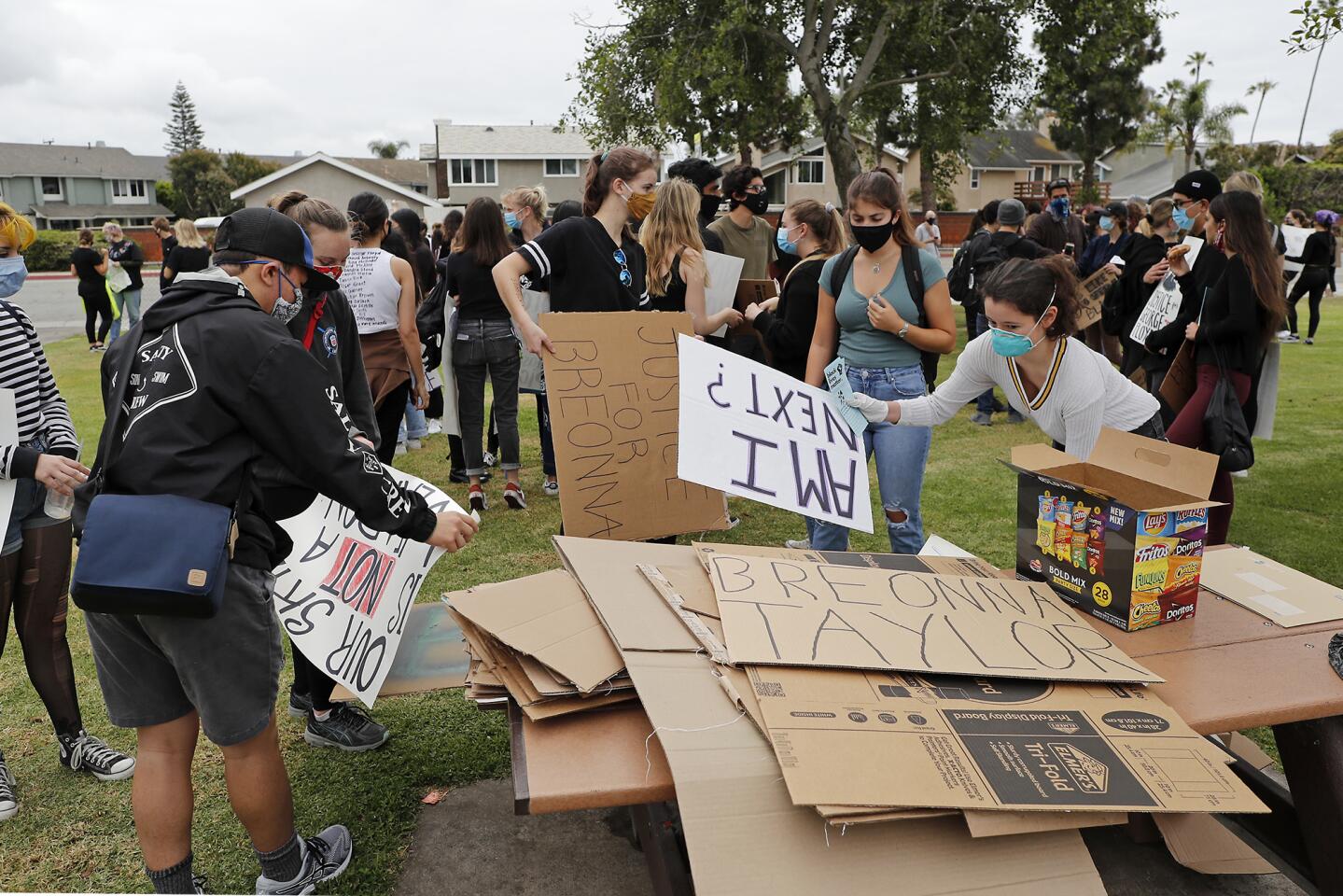 Huntington Beach High School protest