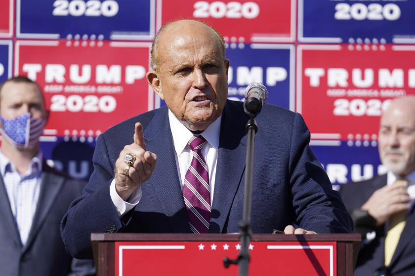 Rudy Giuliani began working with the Trump campaign in Pennsylvania this week after other lawyers abruptly withdrew.