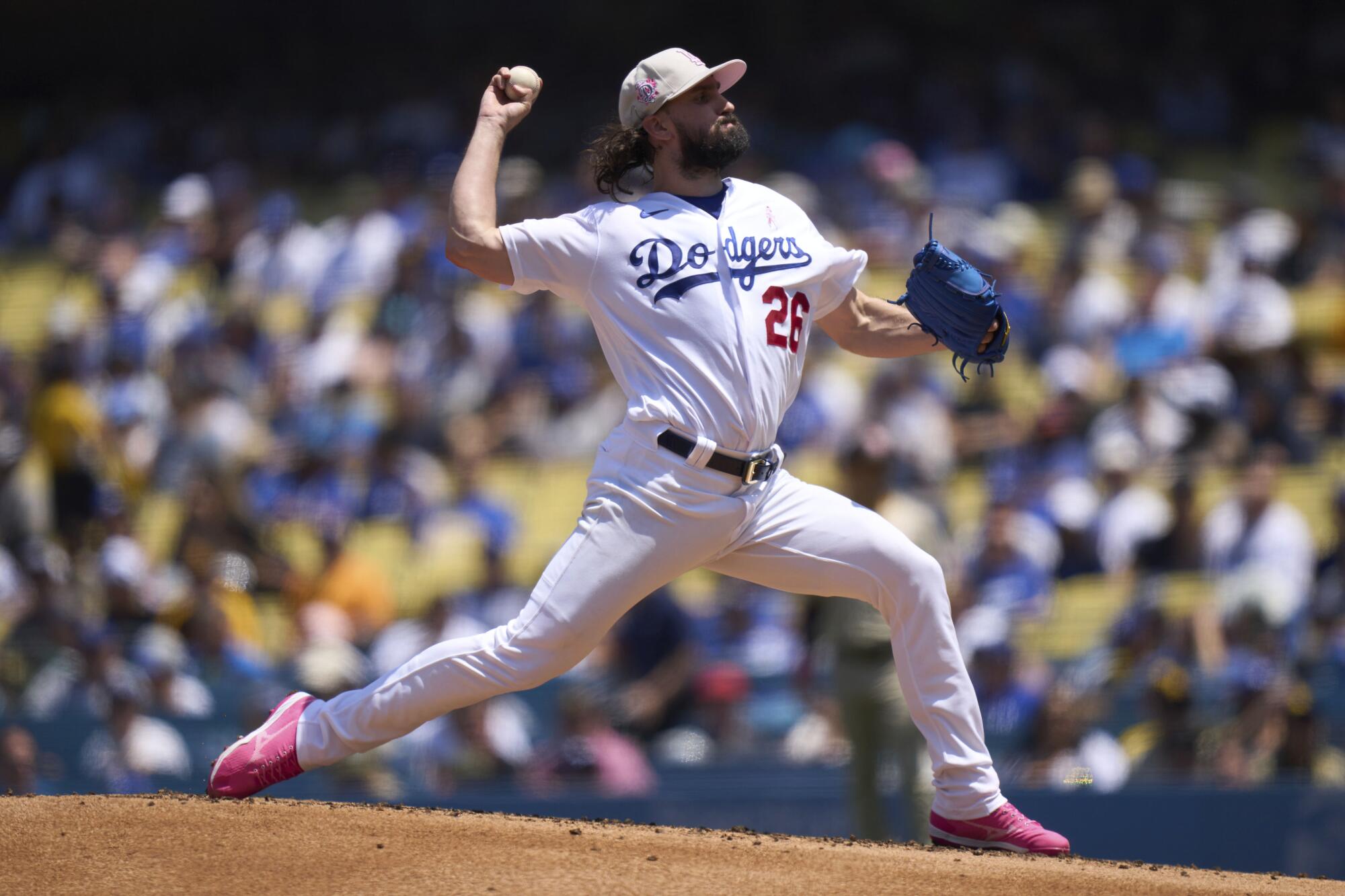 Dodgers pitcher Tony Gonsolin delivers during the second inning.