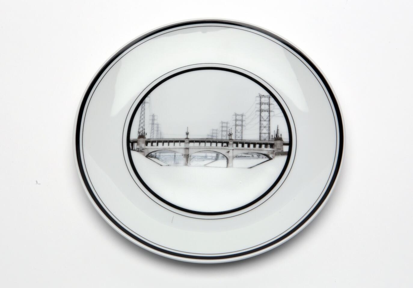 L.A. bridges on plates