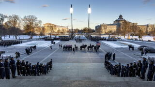 A procession for former President Carter outside the U.S. Capitol