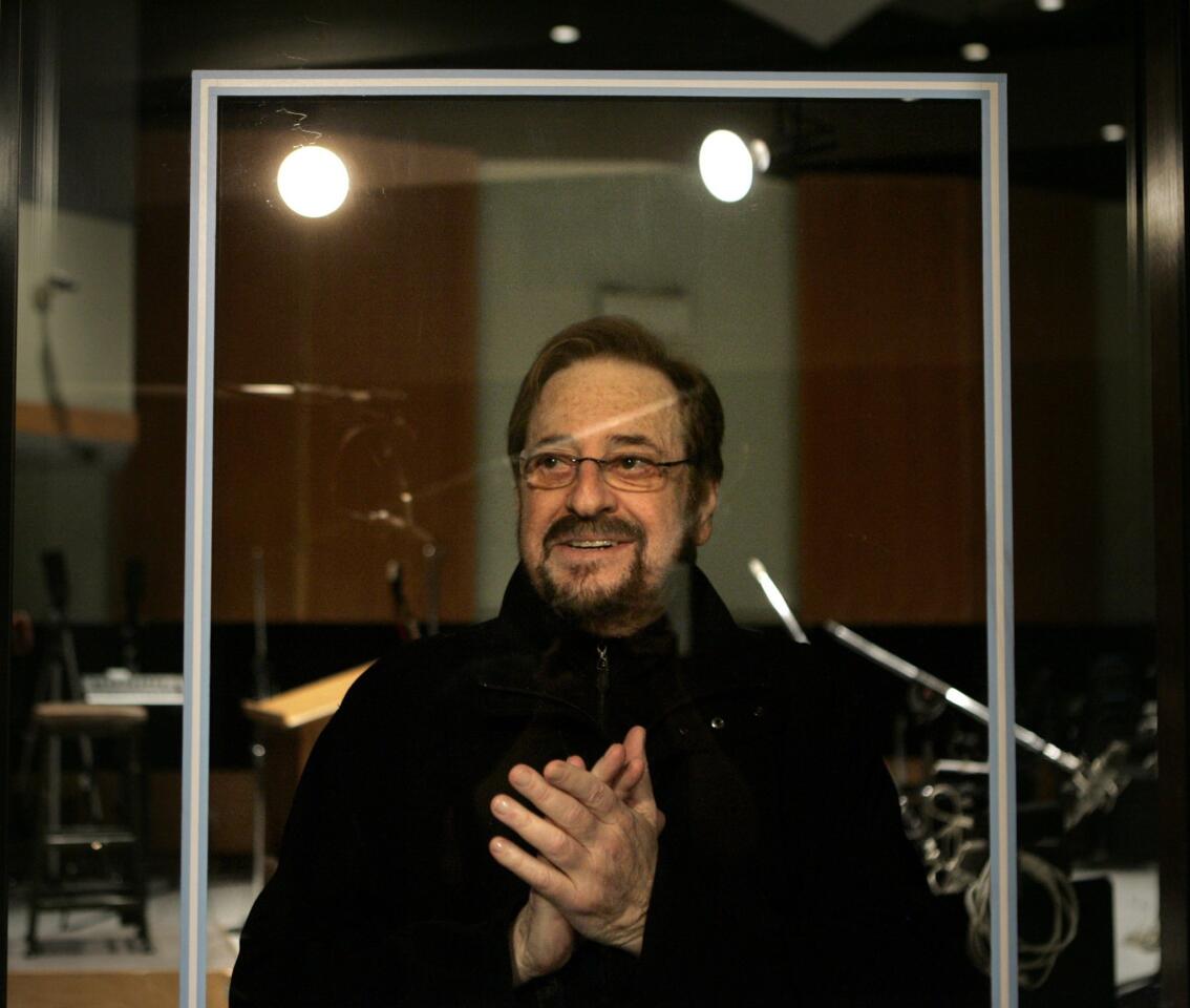 Grammy-winning producer Phil Ramone stands inside Studio B of the Capitol Records building in Hollywood. He worked with Frank Sinatra, Billy Joel, Paul Simon, Pavarotti and Bob Dylan.